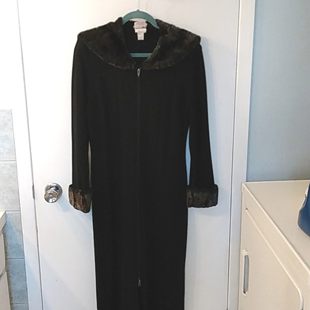 Joseph Ribkoff faux fur long tunic cardigan sweater 8